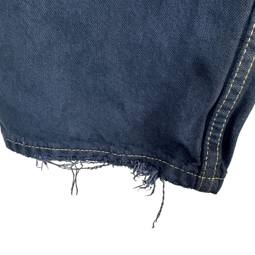 Levis 505 Mens Blue Jeans 38x30 Cotton Denim Frayed Hem Classic Fit - Picture 5 of 9